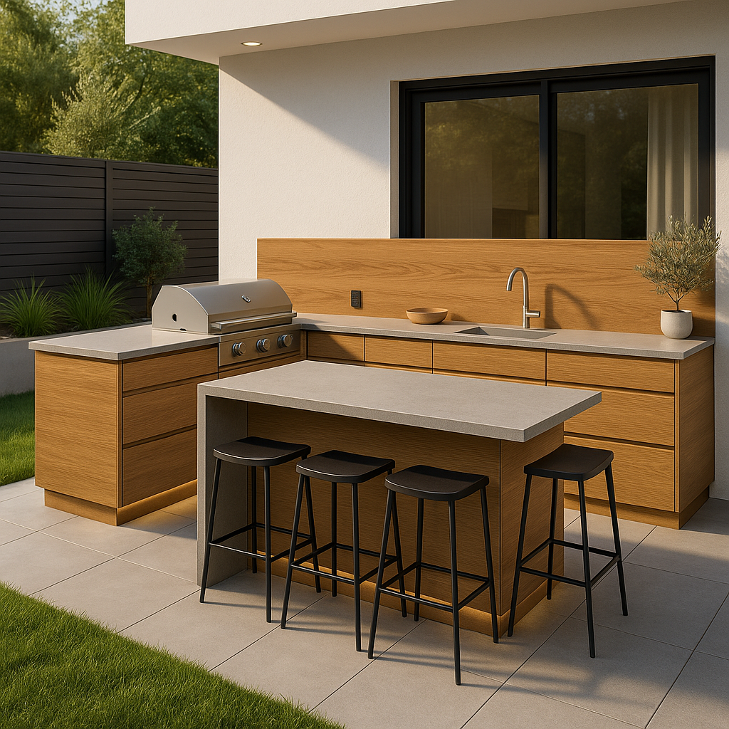 Luxury outdoor kitchen with HDPE construction
